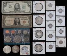 SILVER COIN & CURRENCY LOT HAWAII EAGLE MERCURY