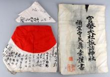 3 WWII IMPERIAL JAPANESE FLAG GOOD LUCK & MORE