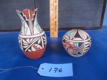 2 PCS. INDIAN POTTERY - MARKED- SEE PIC