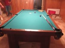 ANTIQUE SLAT TOP POOL TABLE- SEE NAME