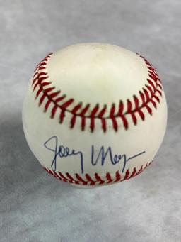 Frank Viola and Joey Meyer Signed American League Baseballs