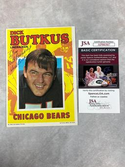 Dick Butkus Signed Football Pin-Up- JSA