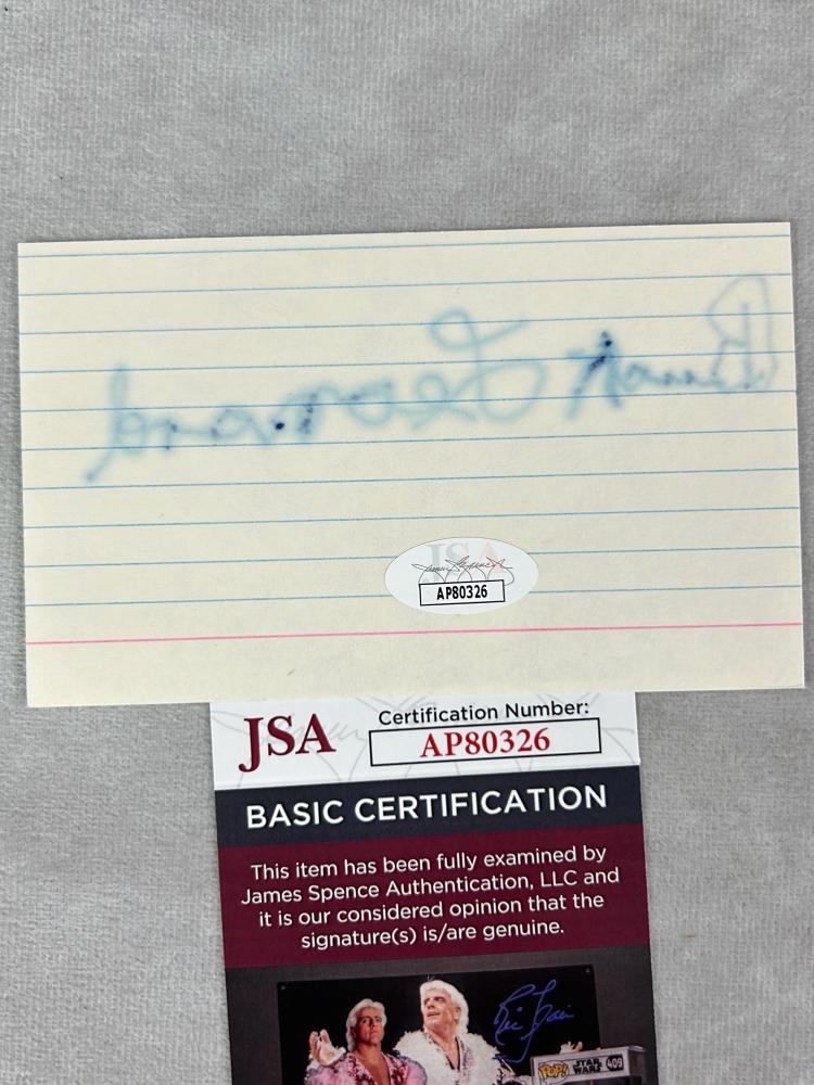 (2) Signed 3 x 5 Index Cards - Buck Leonard, and "Cool Poppa" Bell- JSA