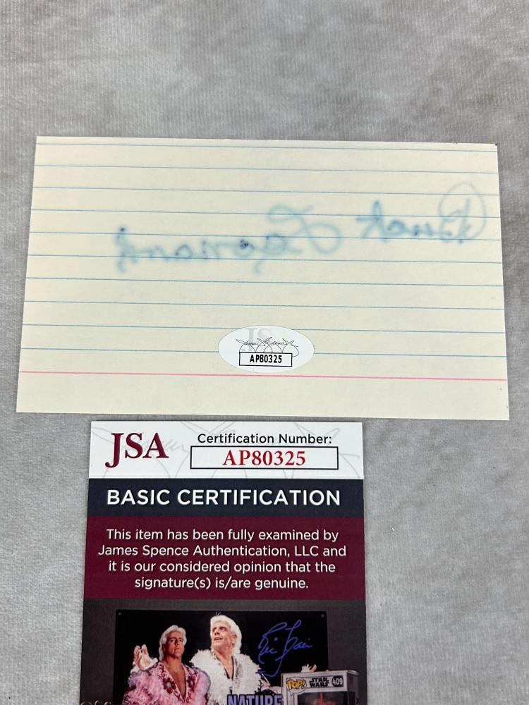 (2) Signed 3 x 5 Index Cards - Buck Leonard and "Cool Poppa" Bell- JSA