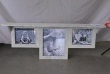 Three-frame picture shelf, Holds 1 11x14 and 2 8x10 photos