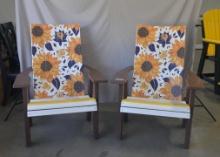 Two poly chairs, sunflower theme