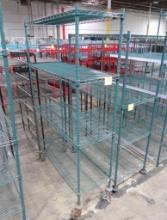 wire shelving unit, epoxy coated, on casters