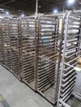 aluminum oven racks, on casters