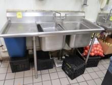 2-compartment sink w/ L drainboard