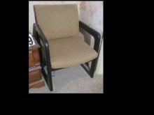 Upholstered Arm chair, heavy yellowing , 24"x 33"x20"