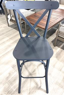 Bar Stool Powder Coated with A Dark Grey Finish To Be Picked Up In Boca Raton