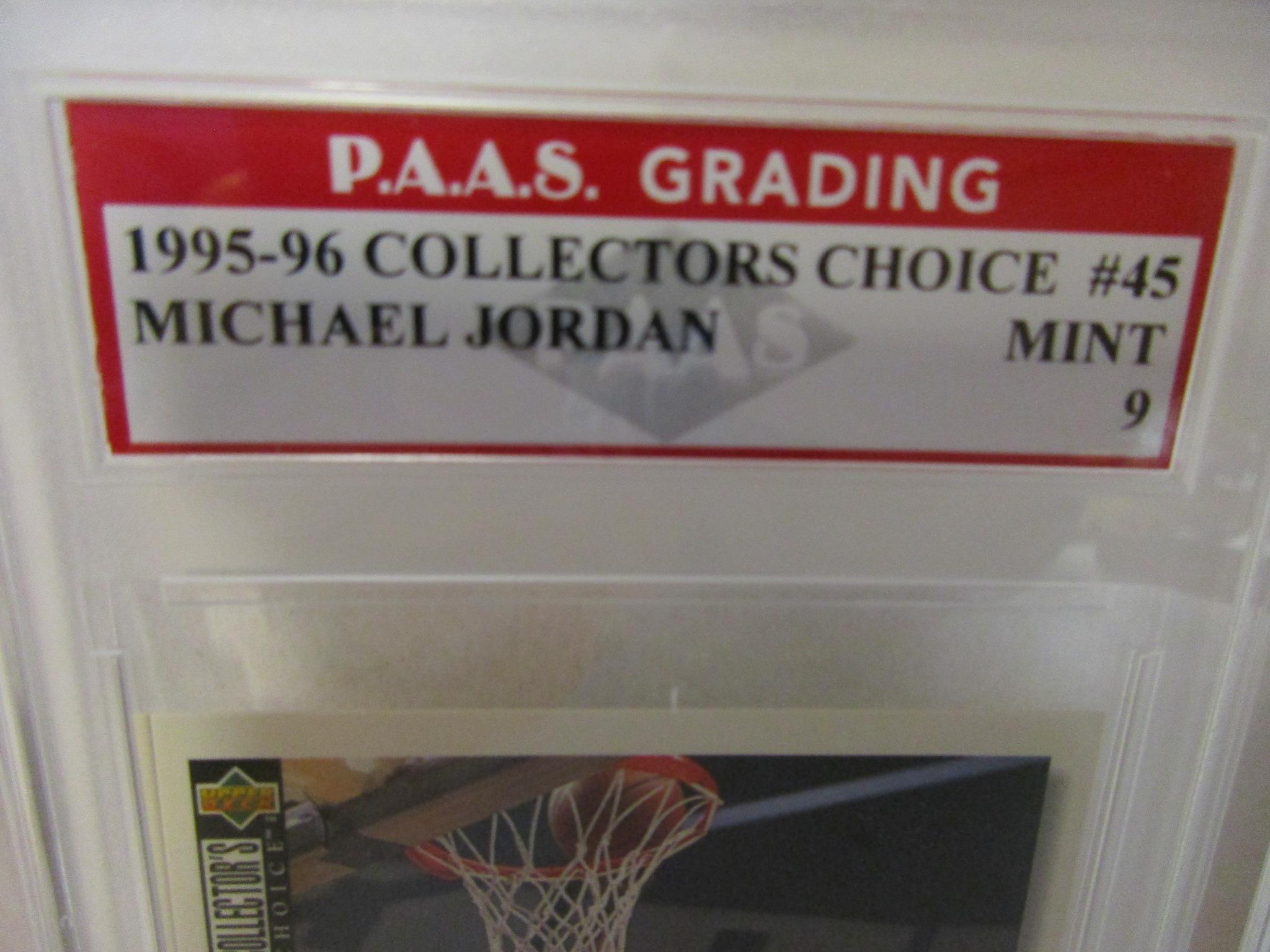 Michael Jordan Chicago Bulls 1996-96 Collectors Choice #45 gradd PAAS Mint 9