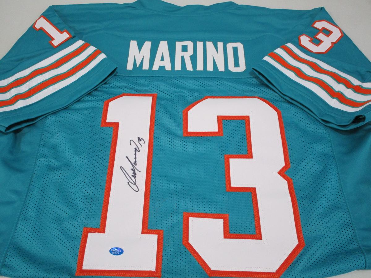 Dan Marino of the Miami Dolphins signed autographed football jersey TAA COA 121