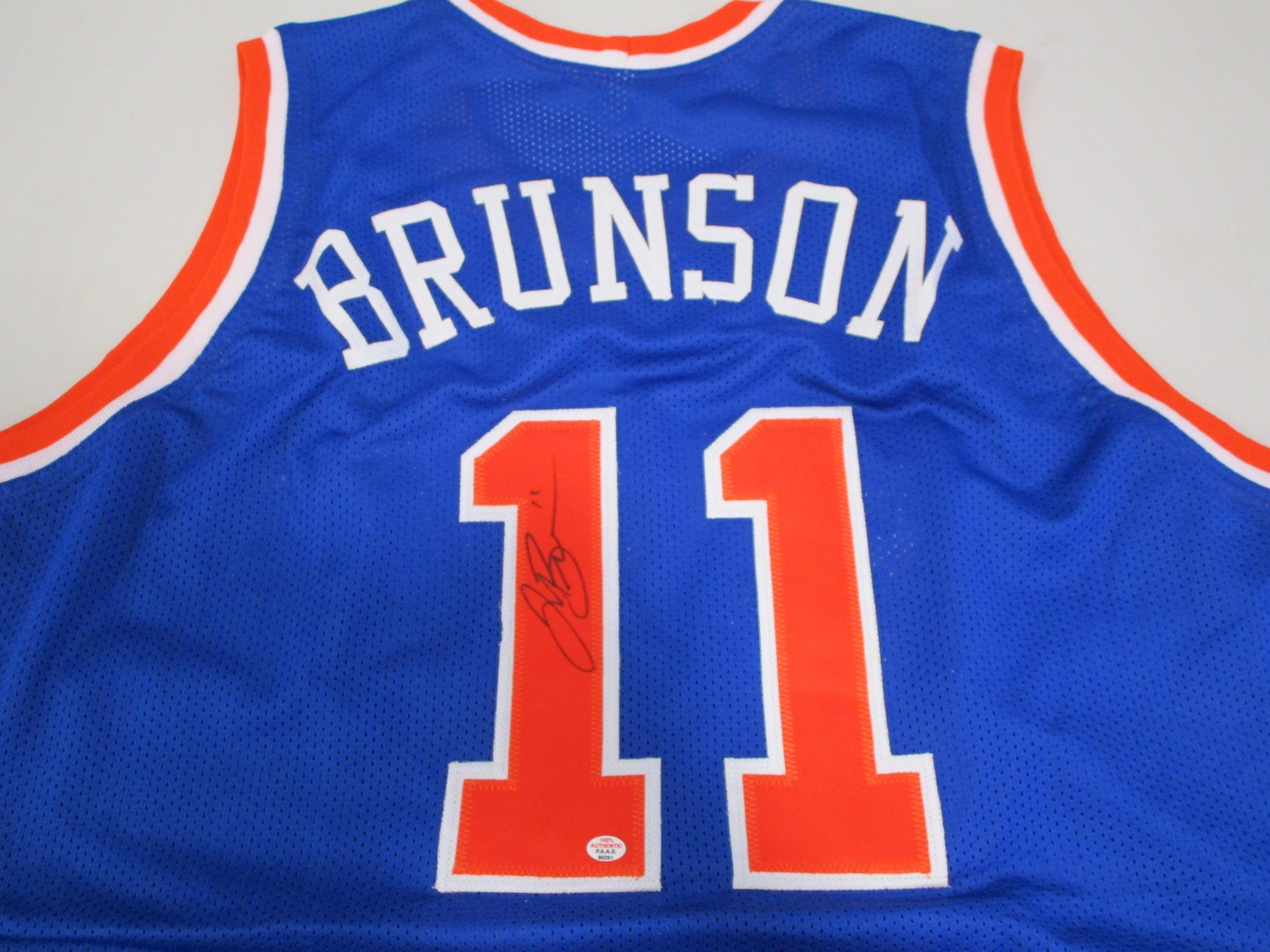 Jalen Brunson of the NY Knicks signed autographed basketball jersey PAAS COA 261