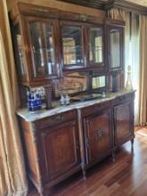 76' Marble Top China Cabinet