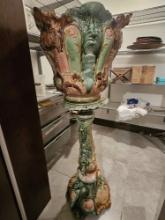 Ceramic Vase with Matching Pedestal