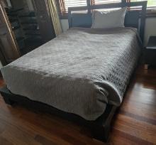 King Size Bed with Mattress and Nightstand