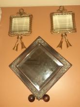 Set of 3 small mirrors