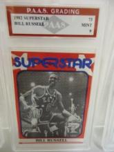 Bill Russell 1982 Superstar #73 graded PAAS Mint 9