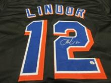 Francisco Lindor of the NY Mets signed autographed baseball jersey PAAS COA 289