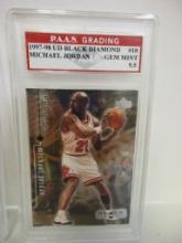 Micheal Jordan Chicago Bulls 1997-98 UD Black Diamond #10 graded PAAS Gem Mint 9.5
