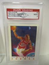 Michael Jordan Chicago Bulls 1991 Fleer Illustrations #2 graded PAAS Mint 9