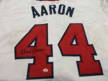 Hank Aaron of the Atlanta Braves signed autographed baseball jersey PAAS COA 746