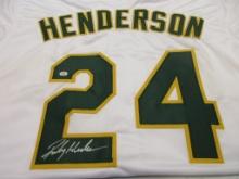 Rickey Henderson of the Oakland A's signed autographed baseball jersey PAAS COA 033