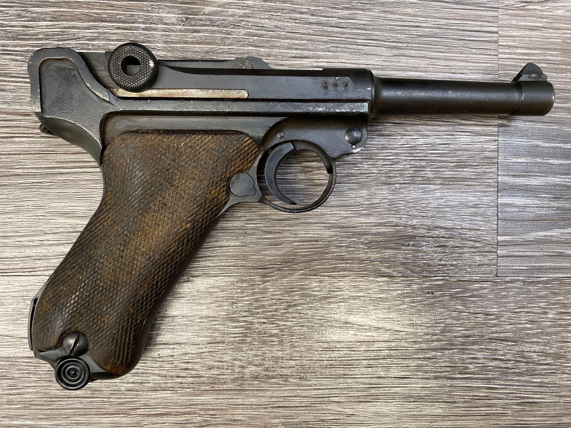 1918 DWM LUGER SEMI-AUTO PISTOL 9MM W/ PERIOD HOLSTER