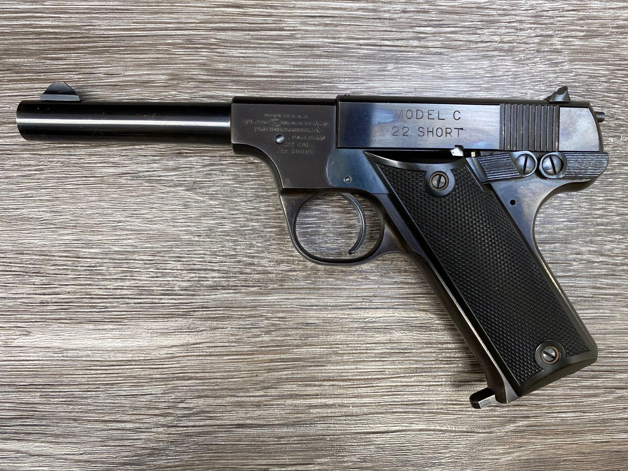 HIGH STANDARD MODEL C .22 SHORT SEMI AUTO PISTOL