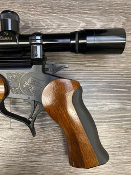 THOMPSON CENTER CONTENDER .22 HORNET SINGLE-SHOT PISTOL w/BURRIS SCOPE