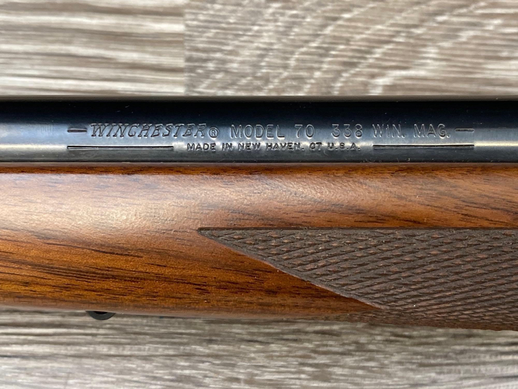 WINCHESTER MODEL 70 SUPER GRADE .338 WIN MAG BOLT ACTION RIFLE W/BOSS MUZZLE BREAK SYSTEM