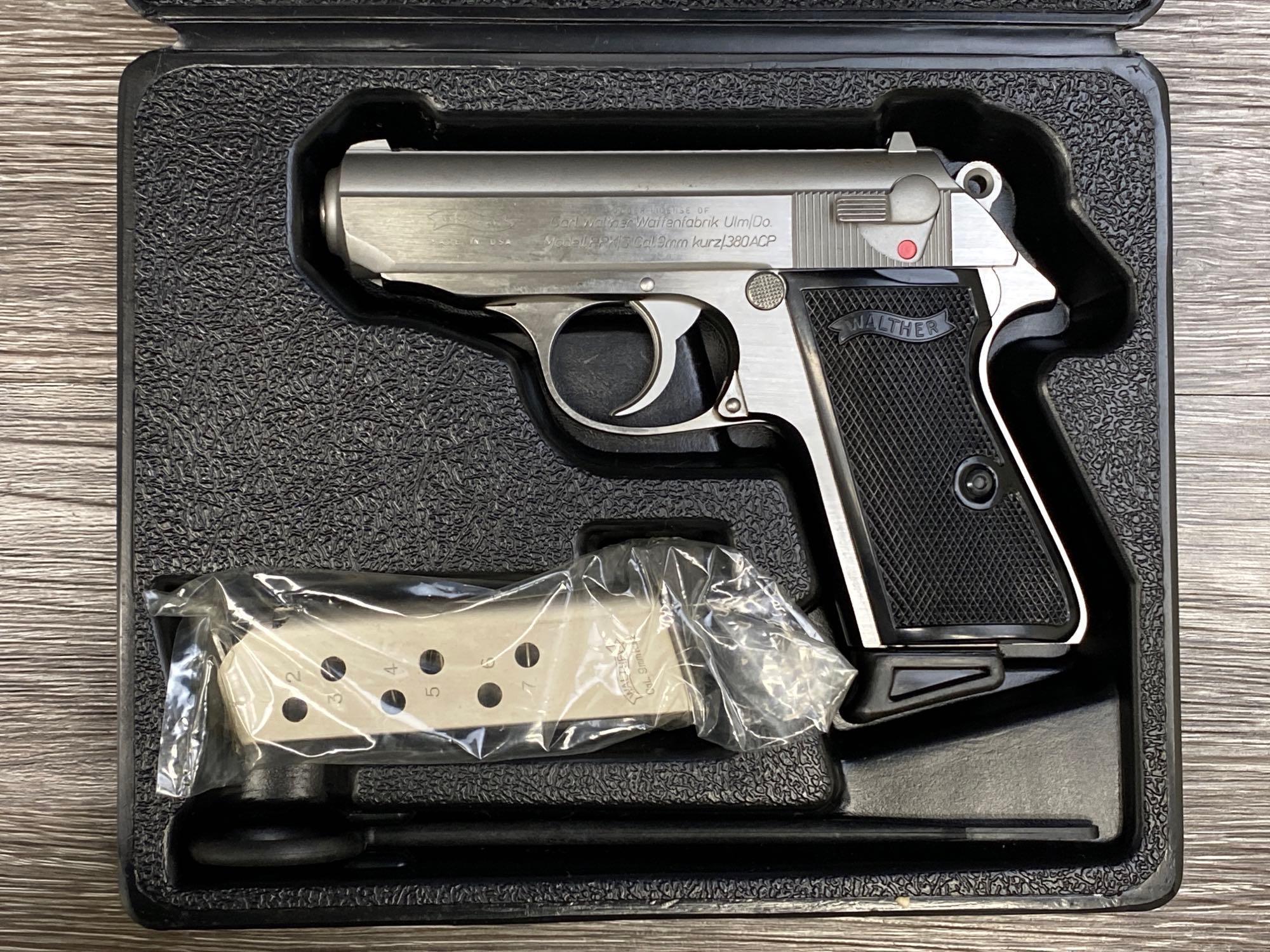 BOXED WALTHER PPK/S STAINLESS STEEL .380 ACP SEMI-AUTO PISTOL