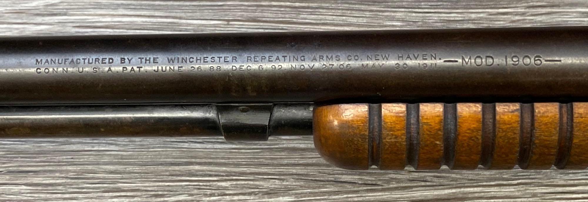 WINCHESTER MODEL 1906 .22 S, L or LR CAL. PUMP ACTION RIFLE (CIRCA 1918).