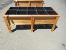 74'' X 34'' 10-POT CEDAR PLANTER BOX (UNUSED)