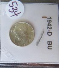 1942-D Mercury Dime