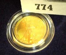 2006 1/10 ounce Gold American Eagle, encapsulated, in original felt-lined box. BU.