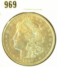 1891O Silver Morgan Dollar, EF.