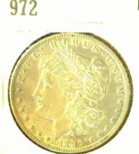 1896 P Morgan Silver Dollar with Natural toning. AU.