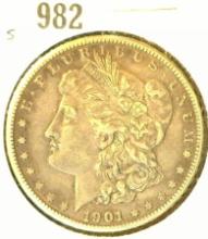 1901 S Morgan Silver Dollar, VF+.