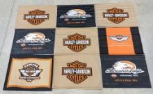 (9) Harley-Davidson Cloth & Plastic Banners
