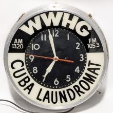Cuba Laundromat WWHG Radio Station Adv. Clock