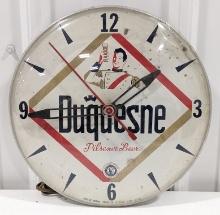 Vintage Duquesne Pilsener Beer Advertising Clock