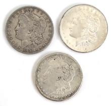 1902-O, 1921-S, & 1921 Morgan Silver Dollars