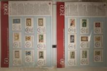 2 PAGES OF STAMPS FROM THE "50 YEARS OF U.S.