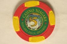 CASINO NIAGARA $5 CHIP NIAGARA FALLS, ONTARIO