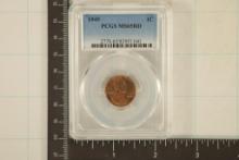 1949 LINCOLN WHEAT CENT PCGS MS65RD