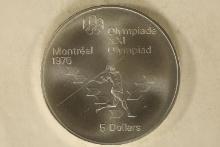 1975 CANADA SILVER UNC $5 OLYMPIC COIN .7227