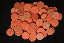 75 US 1 POINT RED RATION WOOD PULP TAX TOKENS
