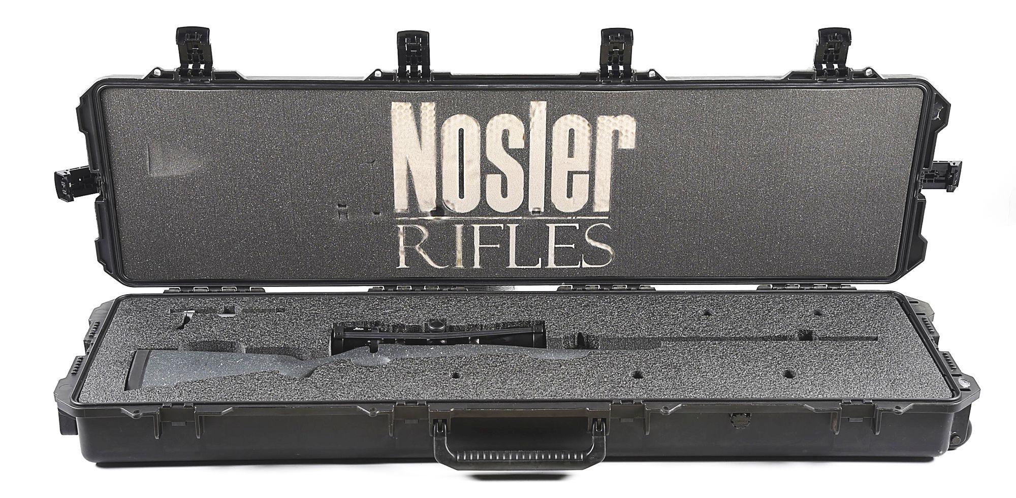 (M) NOSLER M48 BOLT ACTION .35 WHELEN RIFLE WITH FACTORY HARD CASE.